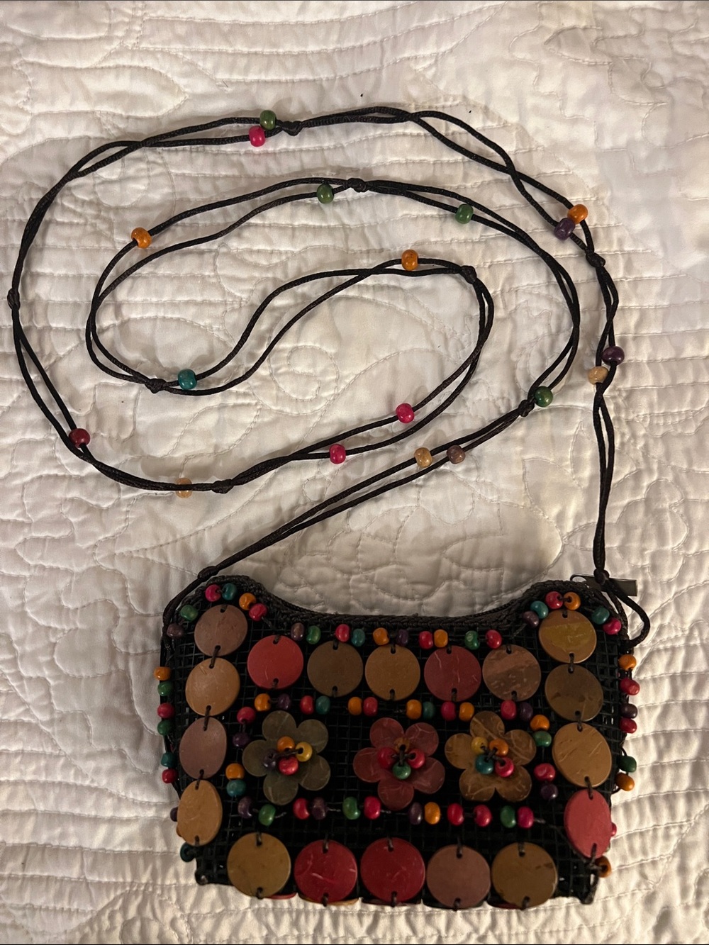 Handcrafted Multicolor Beaded Crossbody Bag